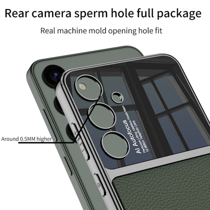 For Samsung Galaxy S24 5G GKK Plating TPU + Leather Full Coverage Phone Case(Carbon Fibre)