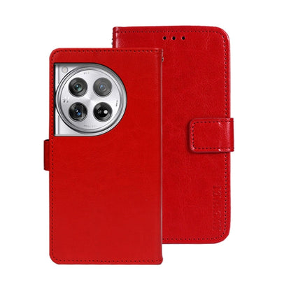 For OnePlus 12 idewei Crazy Horse Texture Leather Phone Case(Red)