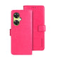 Pour OnePlus Nord CE 3 Lite idewei Étui de téléphone en cuir texturé Crazy Horse (rouge rose)