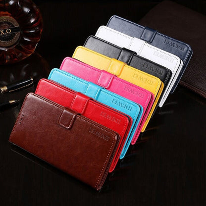 For OnePlus 12 idewei Crazy Horse Texture Leather Phone Case(Black)