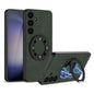 For Samsung Galaxy S24 5G GKK Skin Feel Frosted Leather MagSafe Magnetic Phone Case with Holder(Green)
