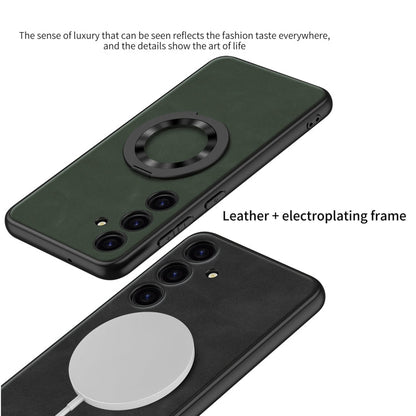 For Samsung Galaxy S24 5G GKK Skin Feel Frosted Leather MagSafe Magnetic Phone Case with Holder(Grey)
