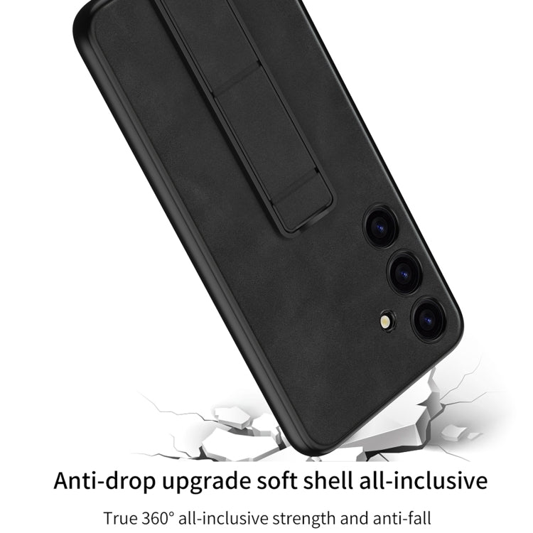 For Samsung Galaxy S24 5G GKK Skin Feel Frosted Leather Fold Holder Phone Case(Grey)