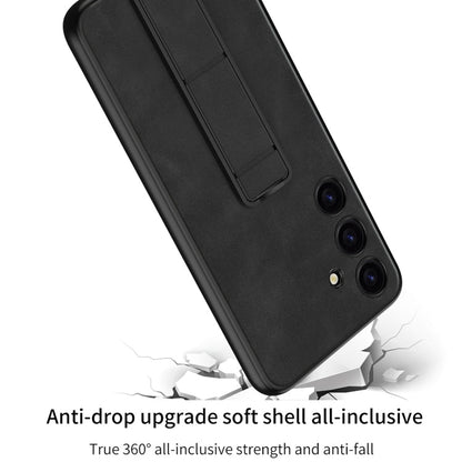 For Samsung Galaxy S24 5G GKK Skin Feel Frosted Leather Fold Holder Phone Case(Grey)