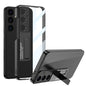 For Samsung Galaxy S24 5G GKK Electroplating Full Coverage Protective Phone Case with Holder(Black)