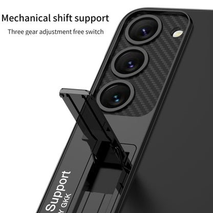 For Samsung Galaxy S24 5G GKK Electroplating Full Coverage Protective Phone Case with Holder(Black)