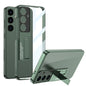 For Samsung Galaxy S24 5G GKK Electroplating Full Coverage Protective Phone Case with Holder(Green)