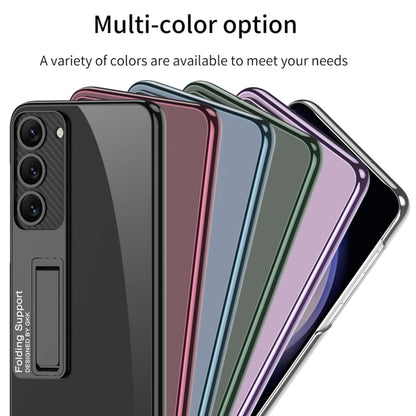 For Samsung Galaxy S24 5G GKK Electroplating Full Coverage Protective Phone Case with Holder(Green)