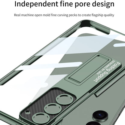 For Samsung Galaxy S24 5G GKK Electroplating Full Coverage Protective Phone Case with Holder(Green)