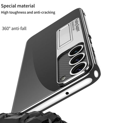 For Samsung Galaxy S24 5G GKK Electroplating Full Coverage Protective Phone Case with Holder(Green)