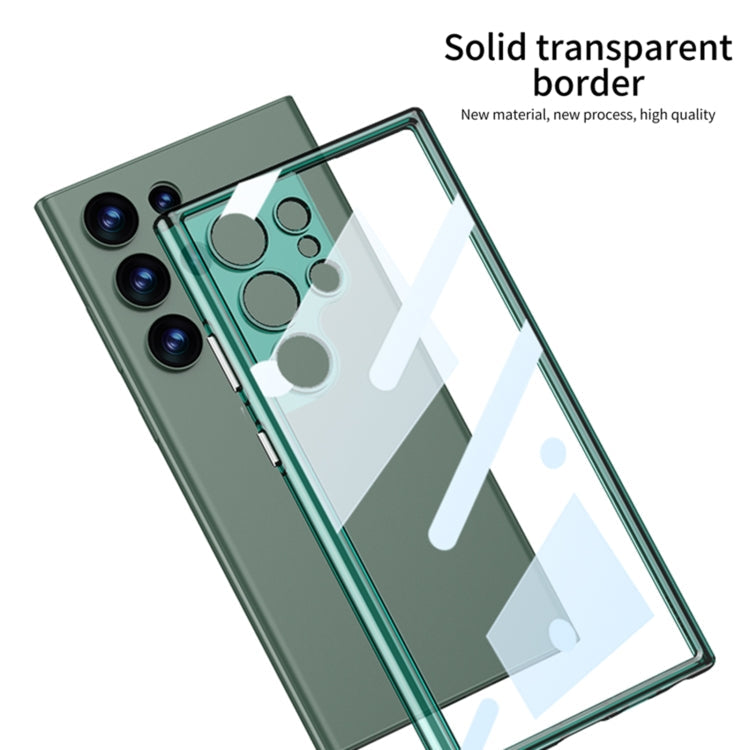 For Samsung Galaxy S24 Ultra 5G GKK Space Frame Transparent PC + TPU Phone Case(Transparent Green)