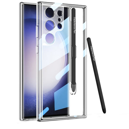 For Samsung Galaxy S24 Ultra 5G GKK Space Frame Transparent PC + TPU Phone Case with Pen(Transparent)