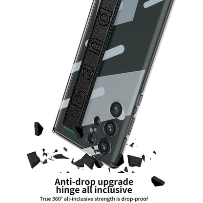 Pour Samsung Galaxy S24 Ultra 5G GKK Étui de téléphone transparent en PC + TPU avec cadre spatial et dragonne (blanc)