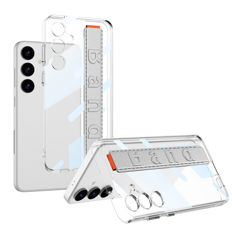 Pour Samsung Galaxy S24+ 5G GKK Étui de téléphone transparent en PC + TPU Space Frame avec dragonne (blanc)