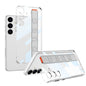 Pour Samsung Galaxy S24+ 5G GKK Étui de téléphone transparent en PC + TPU Space Frame avec dragonne (blanc)