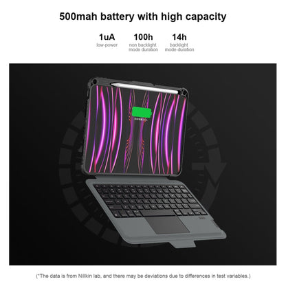 Pour iPad Pro 11 2024 Nillkin Étui Clavier Bumper Link Rétroéclairé