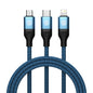 Nillkin Swift Pro 1m 3 in 1 USB to 8 Pin + Type-C + Micro USB Fast Charging Cable(Blue)
