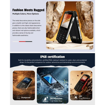 HAMTOD H3 Rugged Phone, EU Version, 2.8 inch T107 ARM CortexTM A7 Quad-core 1.0GHz, Network: 4G, VoLTE, BT, SOS(Red)