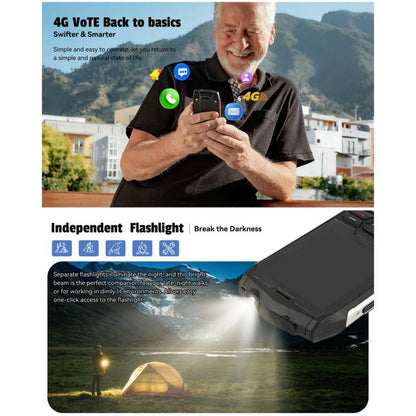 HAMTOD H3 Rugged Phone, EU Version, 2.8 inch T107 ARM CortexTM A7 Quad-core 1.0GHz, Network: 4G, VoLTE, BT, SOS(Black)