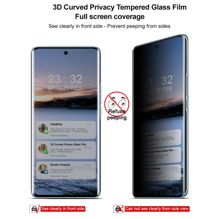 Pour Honor X50 5G imak Film de protection en verre trempé anti-espion 3D incurvé HD plein écran