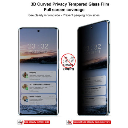 Pour Honor X50 5G imak Film de protection en verre trempé anti-espion 3D incurvé HD plein écran