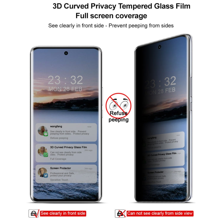 For Honor X50 GT 5G imak 3D Curved HD Full Screen Anti-spy Tempered Glass Protective Film