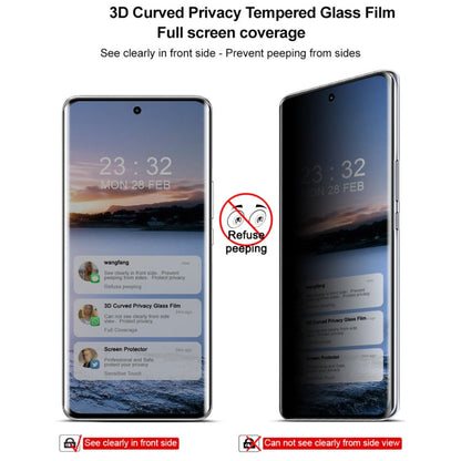 For Honor X50 GT 5G imak 3D Curved HD Full Screen Anti-spy Tempered Glass Protective Film