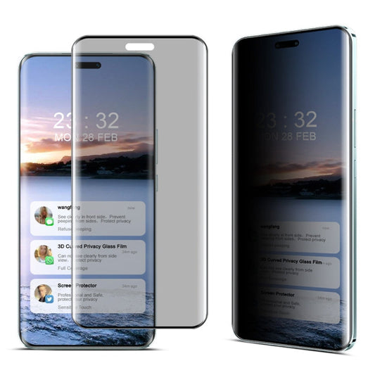 Pour Honor Magic6 Pro 5G imak Film de protection en verre trempé anti-espion 3D incurvé HD plein écran