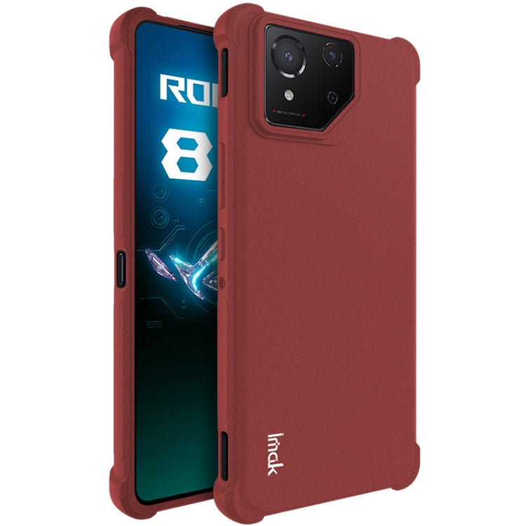 Pour Asus ROG Phone 8 / Phone 8 Pro imak Coque de téléphone antichoc en TPU avec airbag (Rouge mat)
