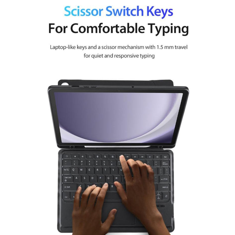 Pour étui de tablette en cuir avec clavier magnétique flottant DUX DUCIS DK pour Samsung Galaxy Tab A9+ (Noir)