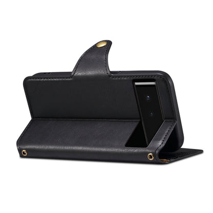 For Google Pixel 6 Denior Cowhide Texture Wallet Style Leather Phone Case(Black)