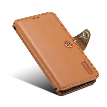 For Google Pixel 6a Denior Cowhide Texture Wallet Style Leather Phone Case(Khaki)