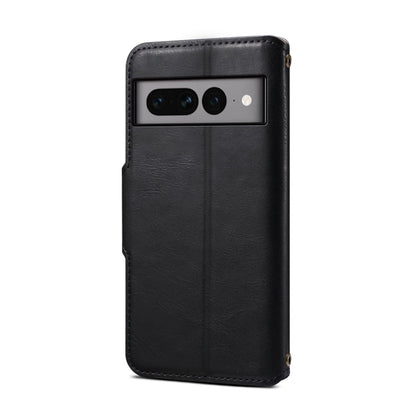 For Google Pixel 7 Pro 5G Denior Cowhide Texture Wallet Style Leather Phone Case(Black)