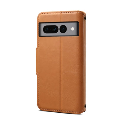 For Google Pixel 7 Pro 5G Denior Cowhide Texture Wallet Style Leather Phone Case(Khaki)