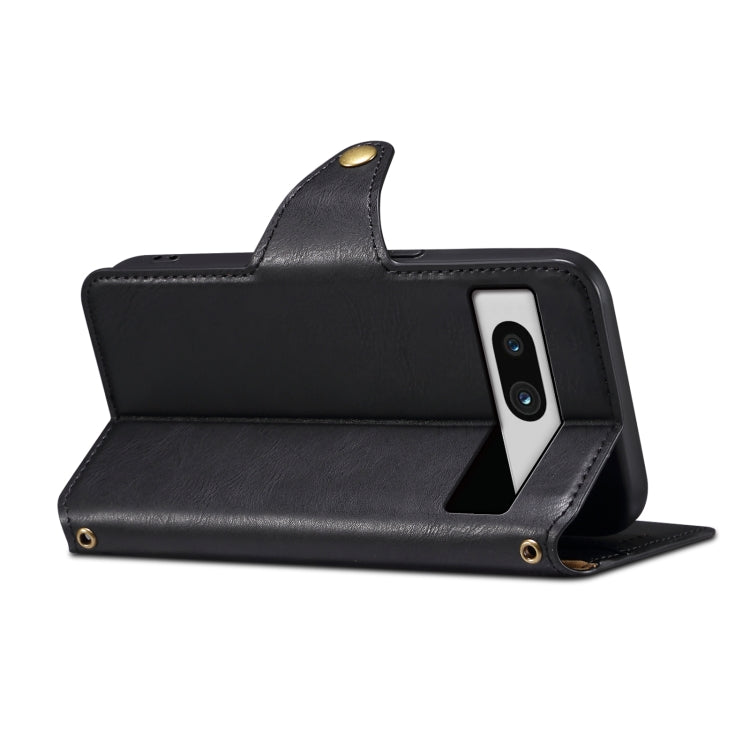 For Google Pixel 7a Denior Cowhide Texture Wallet Style Leather Phone Case(Black)