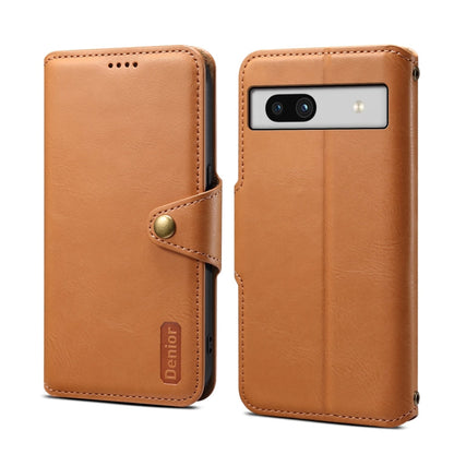 Pour Google Pixel 7a Étui de téléphone en cuir de style portefeuille avec texture de peau de vache (Kaki)