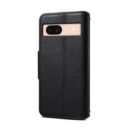 For Google Pixel 8a Denior Cowhide Texture Wallet Style Leather Phone Case(Black)