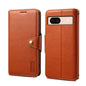 Pour l'étui de téléphone en cuir de style portefeuille en cuir de vachette Denior pour Google Pixel 8a (marron)