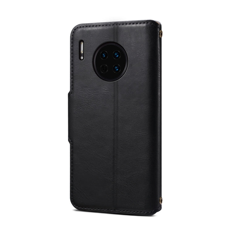 For Huawei Mate 30 Denior Cowhide Texture Wallet Style Leather Phone Case(Black)