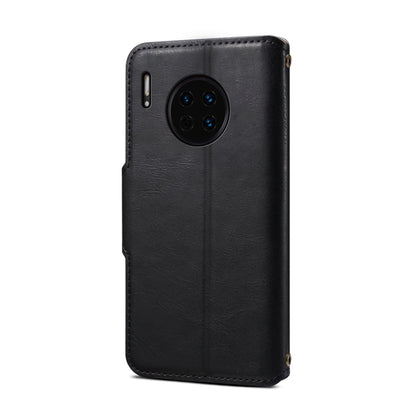 For Huawei Mate 30 Denior Cowhide Texture Wallet Style Leather Phone Case(Black)