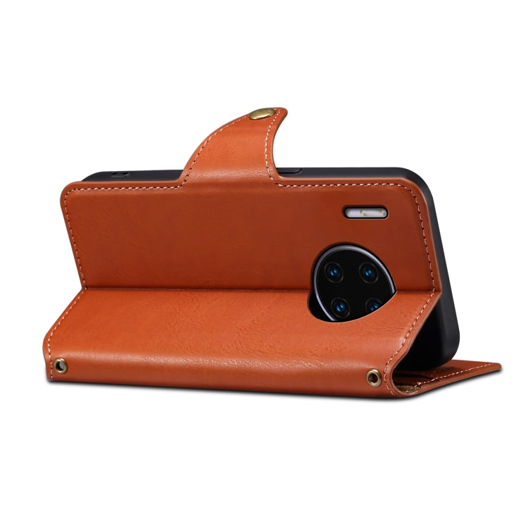 For Huawei Mate 30 Pro Denior Cowhide Texture Wallet Style Leather Phone Case(Brown)