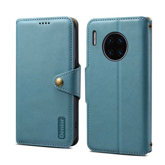 For Huawei Mate 30 Pro Denior Cowhide Texture Wallet Style Leather Phone Case(Blue)