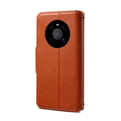 For Huawei Mate 40 Denior Cowhide Texture Wallet Style Leather Phone Case(Brown)