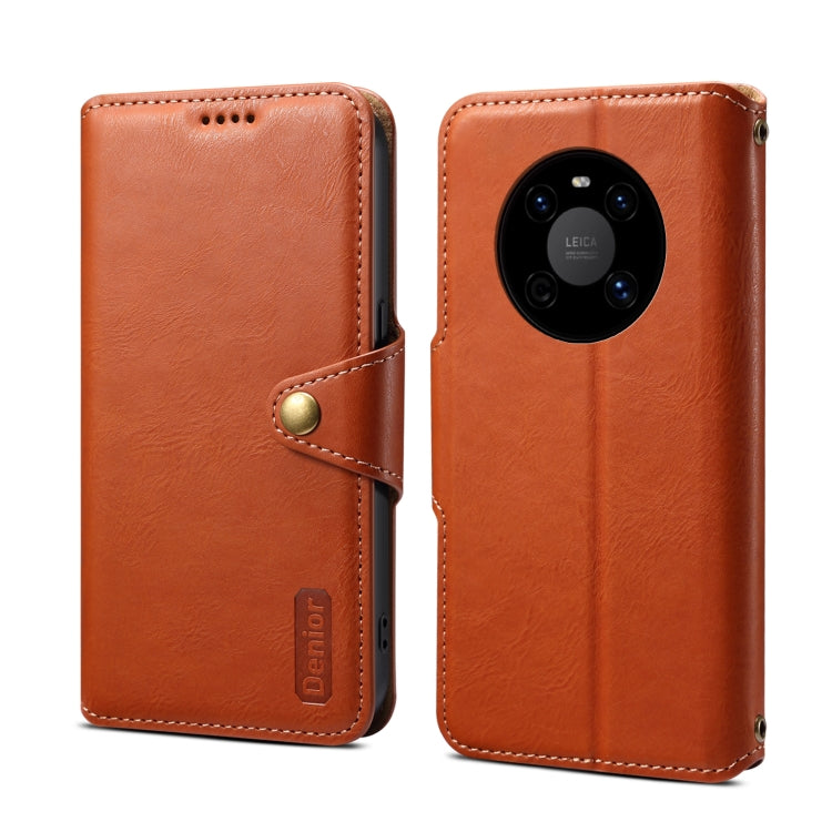 For Huawei Mate 40 Denior Cowhide Texture Wallet Style Leather Phone Case(Brown)