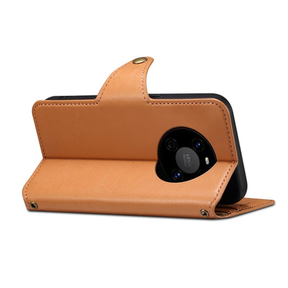 For Huawei Mate 40 Denior Cowhide Texture Wallet Style Leather Phone Case(Khaki)