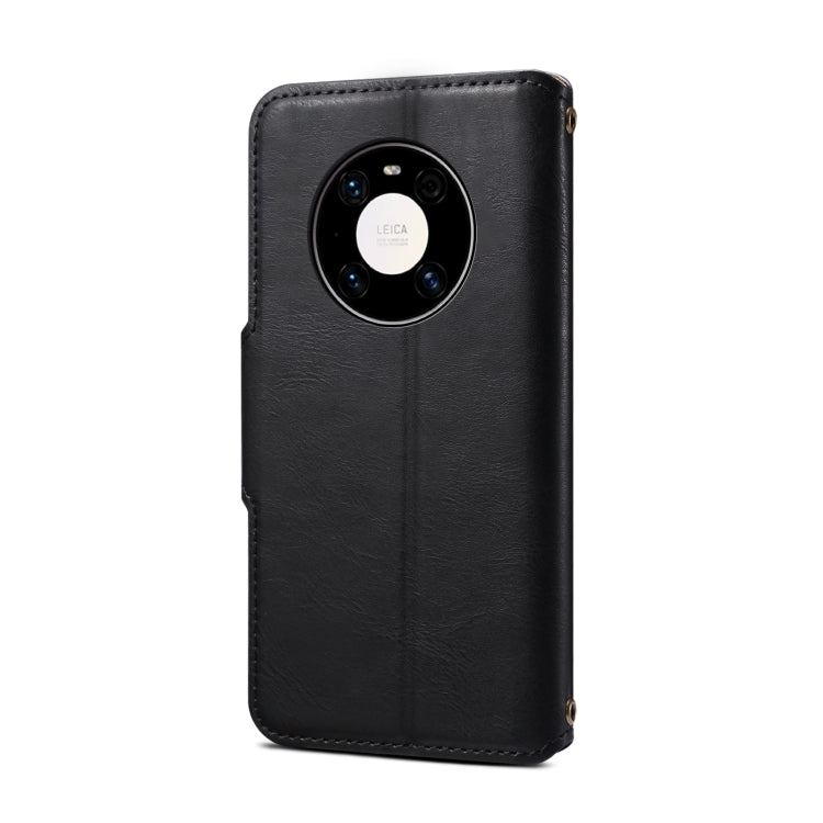 For Huawei Mate 40 Pro Denior Cowhide Texture Wallet Style Leather Phone Case(Black)