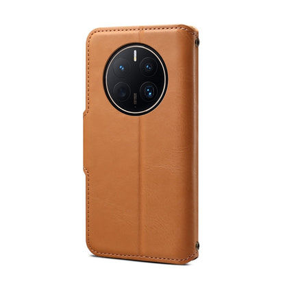 For Huawei Mate 50 Pro Denior Cowhide Texture Wallet Style Leather Phone Case(Khaki)