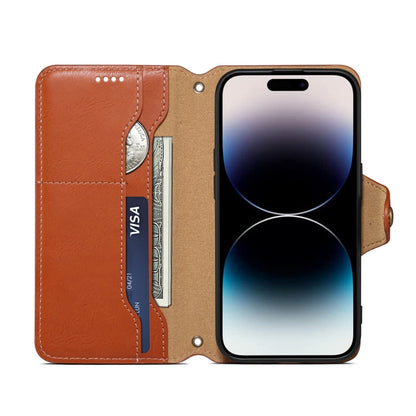 For Honor Magic5 Pro Denior Cowhide Texture Wallet Style Leather Phone Case(Brown)