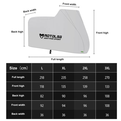 MOTOLSG Motorcycle Waterproof Sunproof Dustproof Thickening Cover, Size:L(Silver Black)