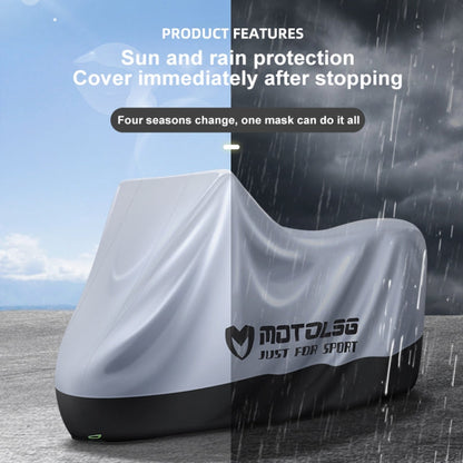 MOTOLSG Motorcycle Waterproof Sunproof Dustproof Thickening Cover, Size:XXL(Silver)